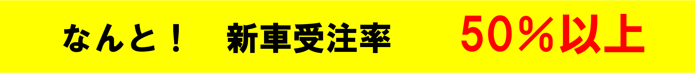 なんと、新車受注率、50%以上